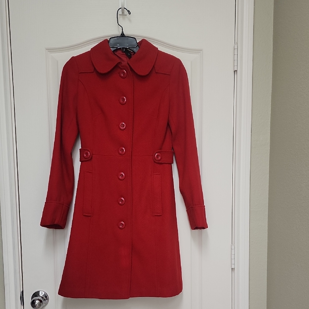 Elegant Red H&M Vintage Women's Wool Coat - Picture 1 of 12